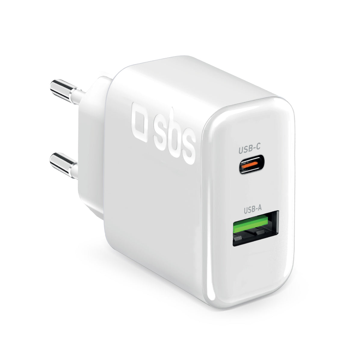 Cargador de pared 70W para MacBook con doble puerto USB-C Power Delivery y USB-A