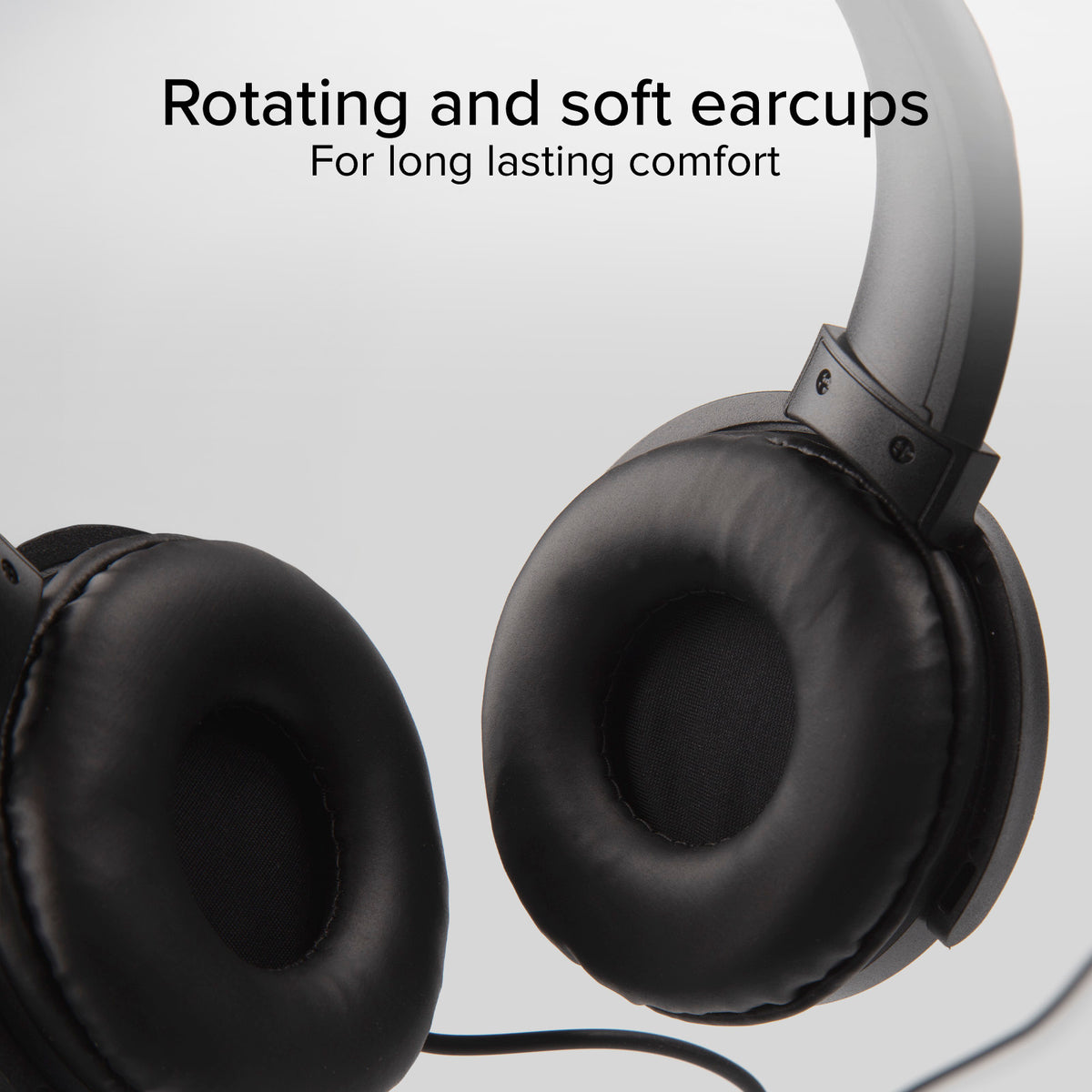 Wired headset with USB-C and rotating soft earcups