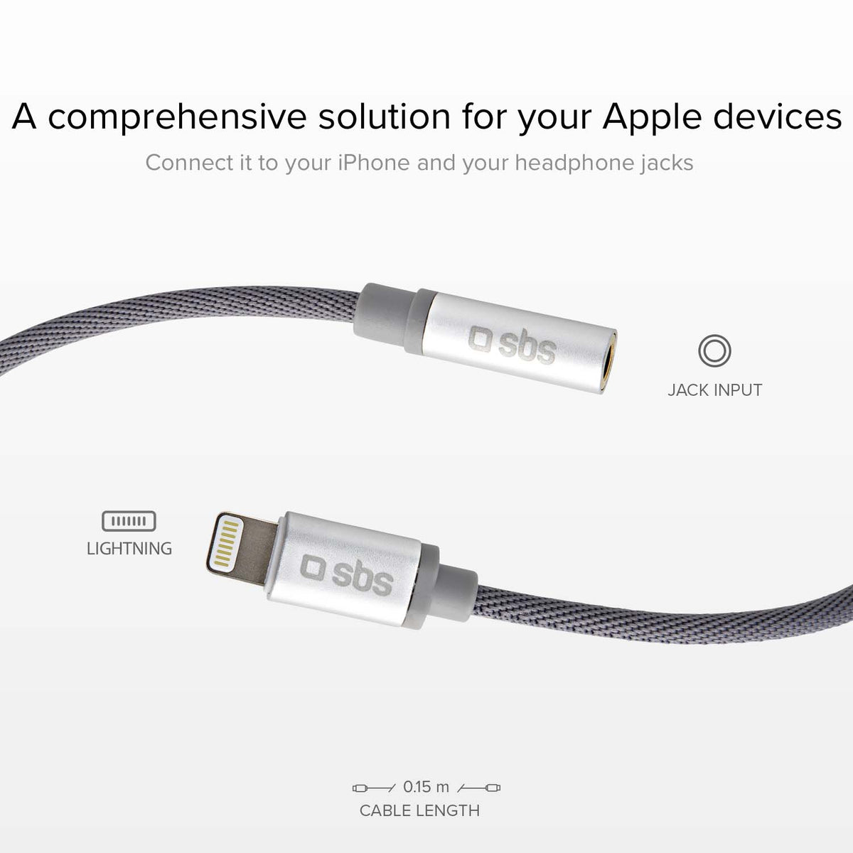 Adaptador Lightning macho - jack hembra