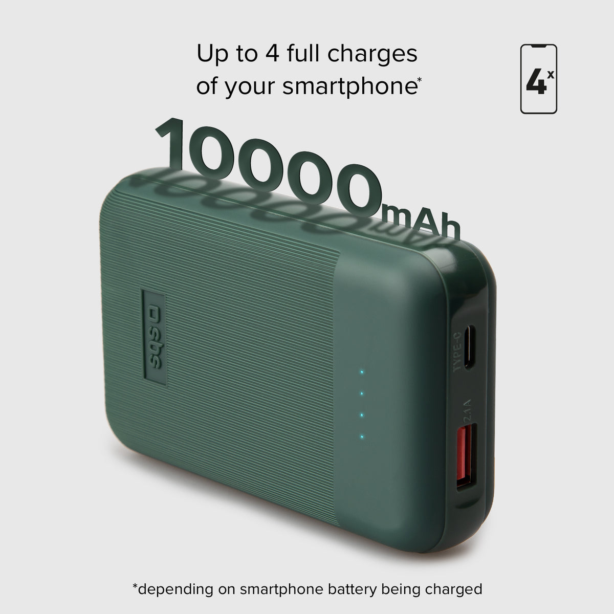 Powerbank Power Delivery 20W da 10.000 mAh, finitura soft touch e zigrinato