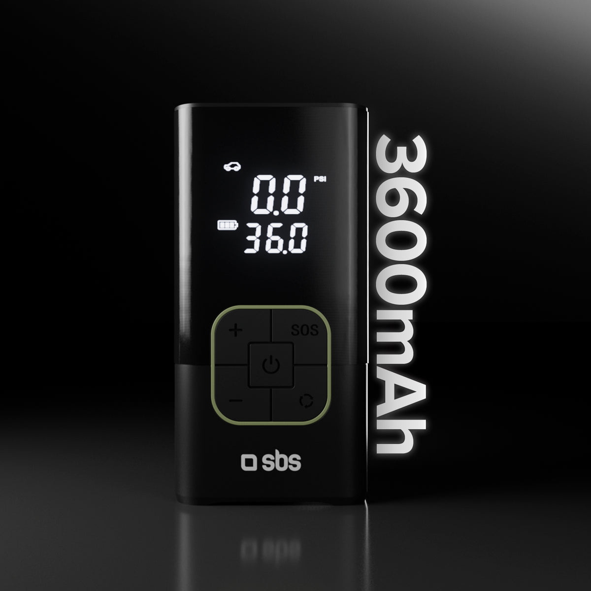 Compressore portatile con funzione powerbank 3600 mAh 5W e torcia LED per emergenze-outdoor