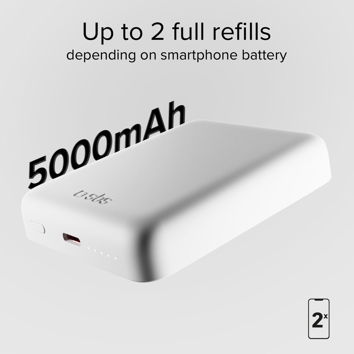 Ultrakompakte kabellose Powerbank mit 5000 mAh