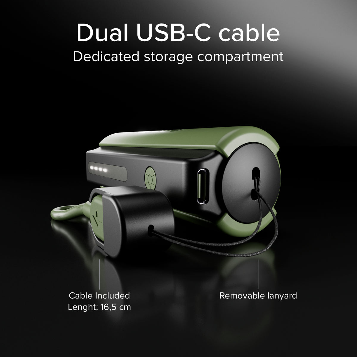 Kompakte 5000mAh Powerbank mit LED-Taschenlampe, 10W USB-C Anschluss, USB-C Kabel inklusive, ideal für Outdoor und Camping