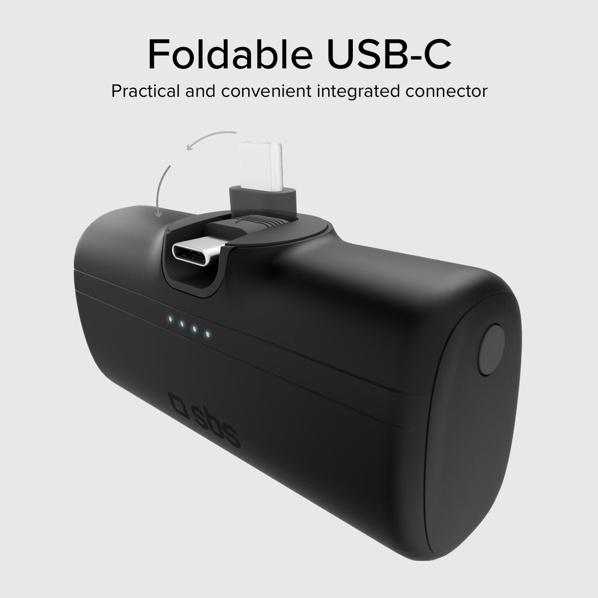 5000 mAh powerbank with stand function and integrated cable