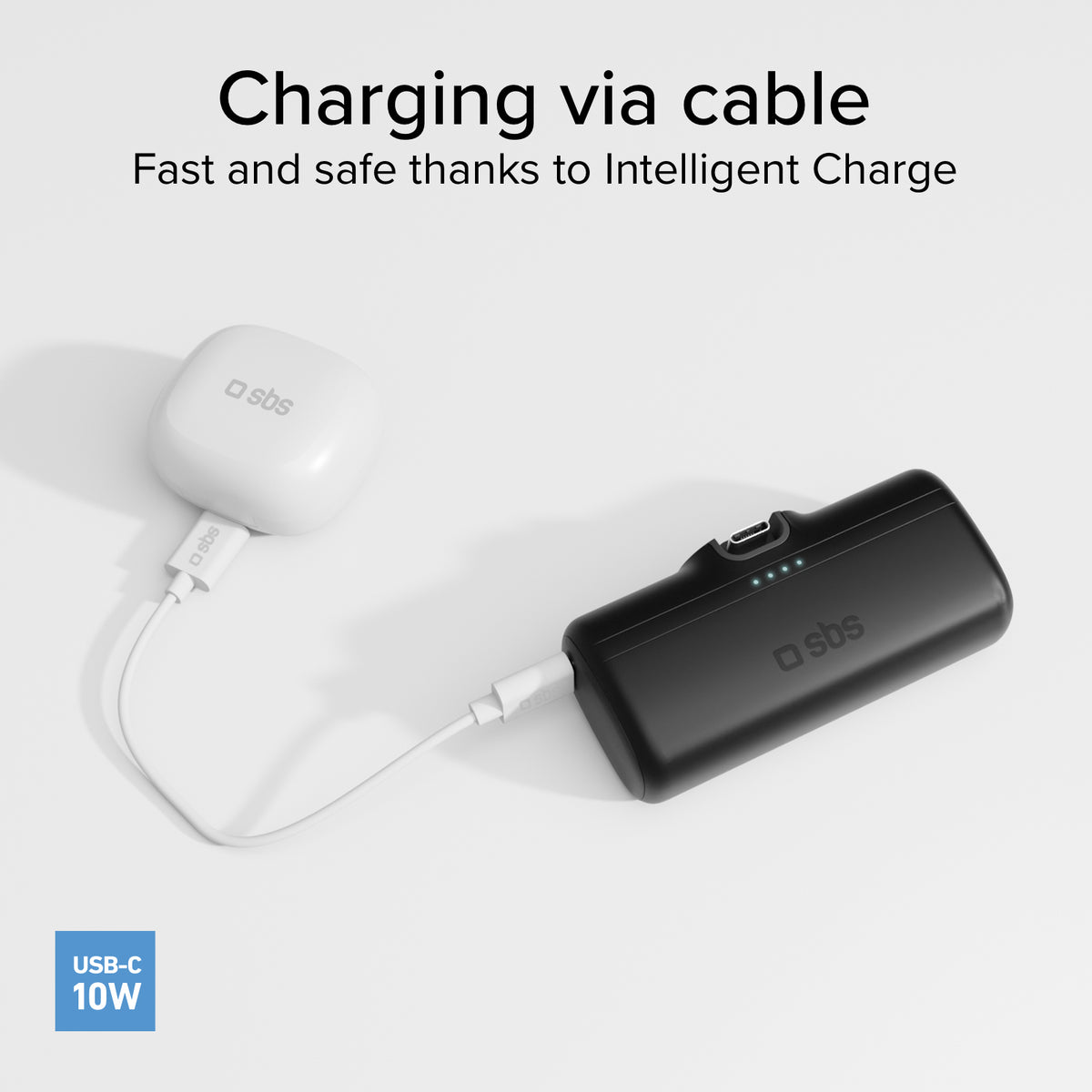 5000 mAh powerbank with stand function and integrated cable