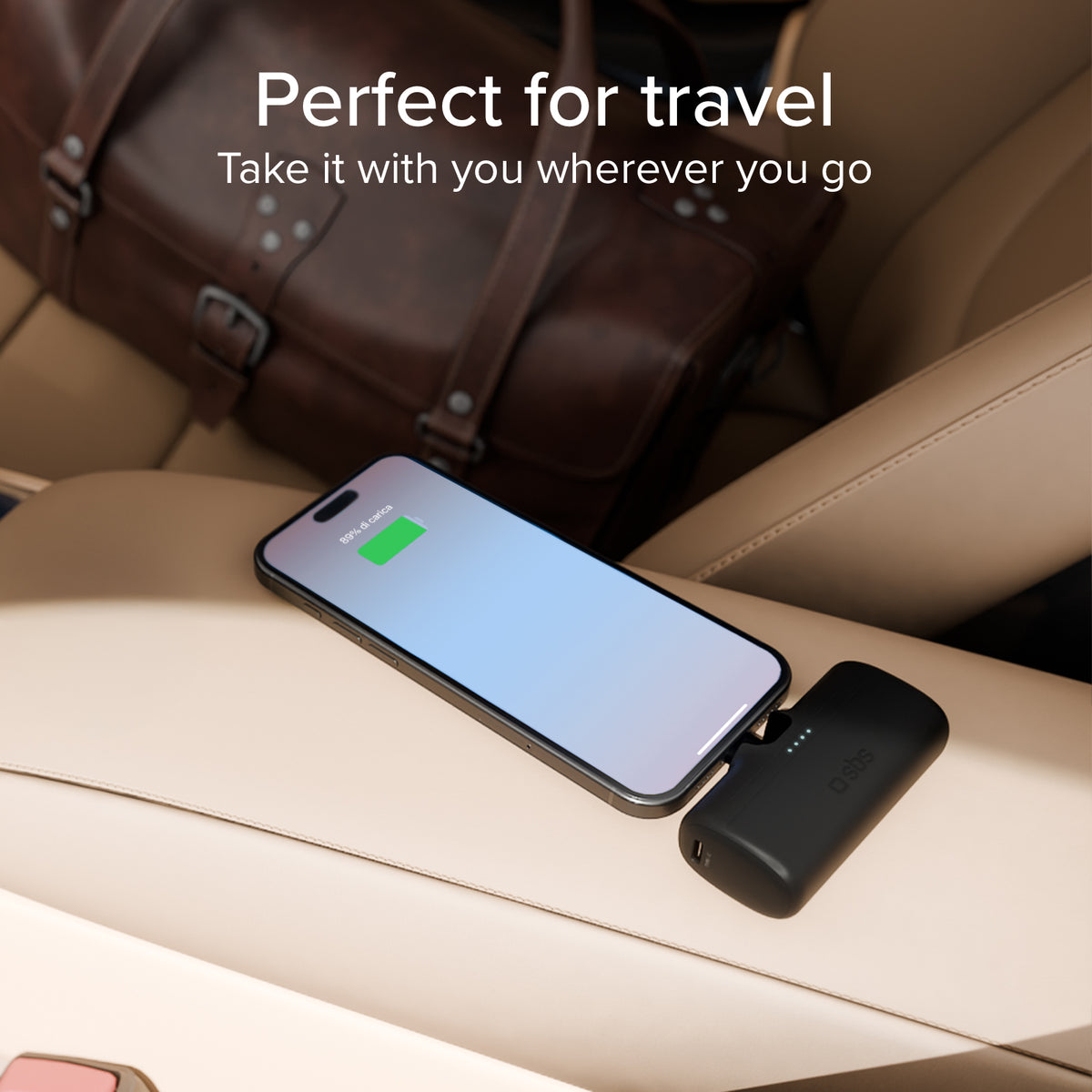 5000 mAh powerbank with stand function and integrated cable