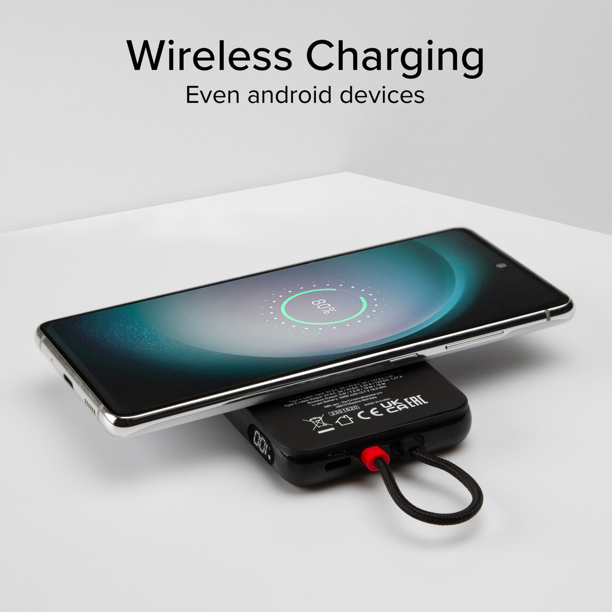 5000 mAh Powerbank mit integriertem USB-C Kabel, PD 20 W Ladegerät kompatibel mit MagSafe Wireless Charging