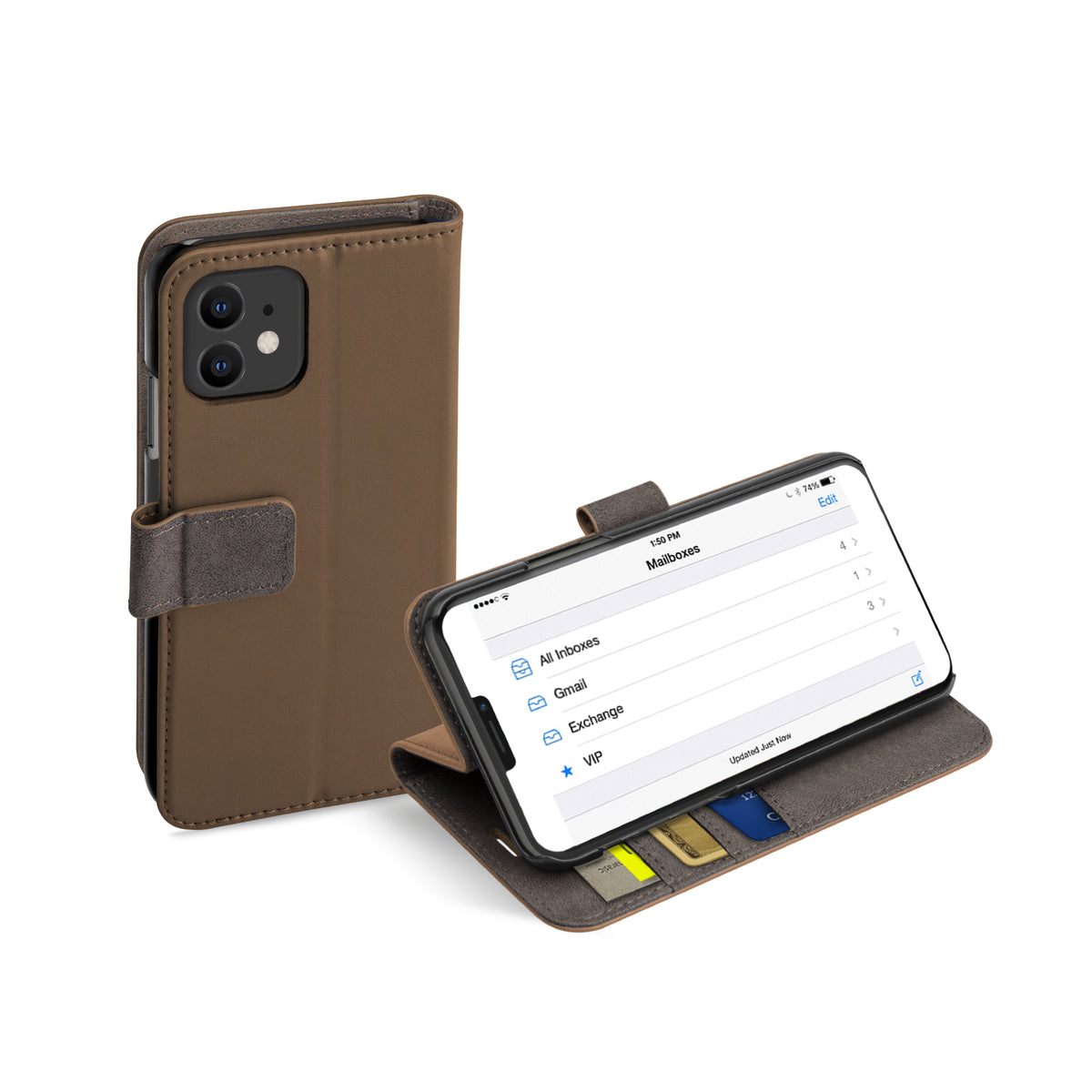 Book Case Wallet für iPhone 12 Mini mit Standfunktion