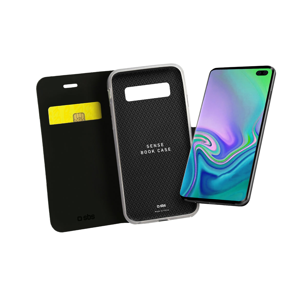 Klapphülle im Hochformat Sense für Samsung Galaxy S10+