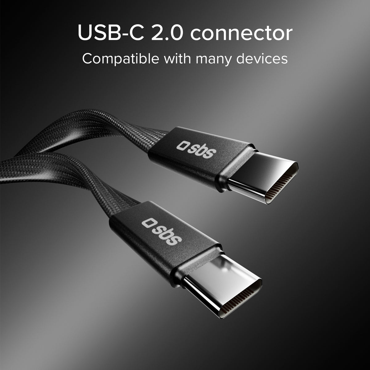 Schlankes Lade- und Datenkabel mit USB-C-2.0-Steckern, 1m