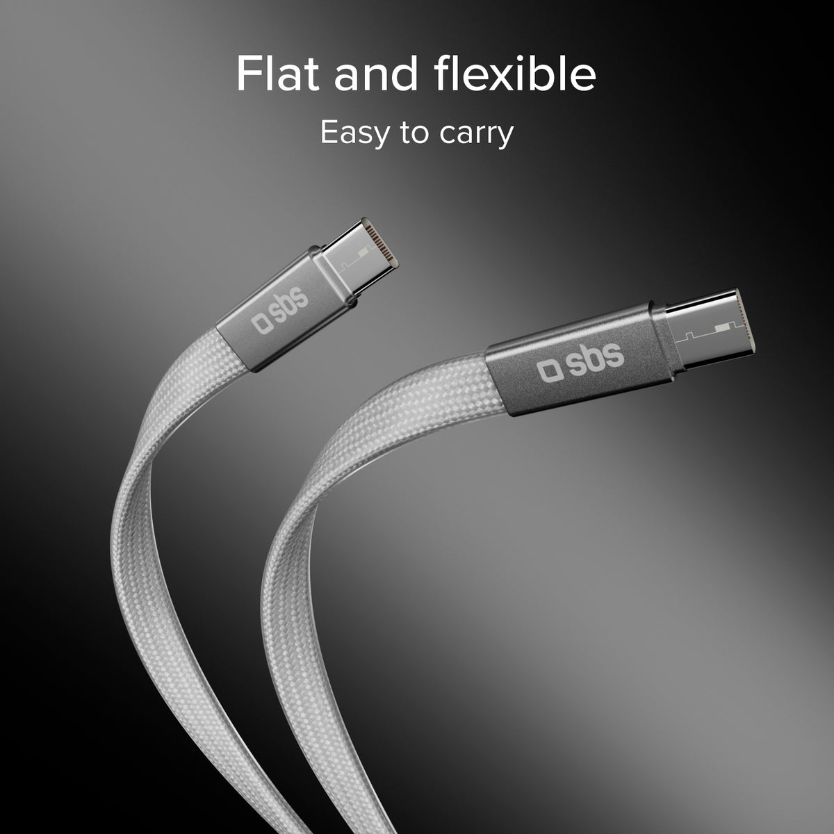 Schlankes Lade- und Datenkabel mit USB-C-2.0-Steckern, 1m