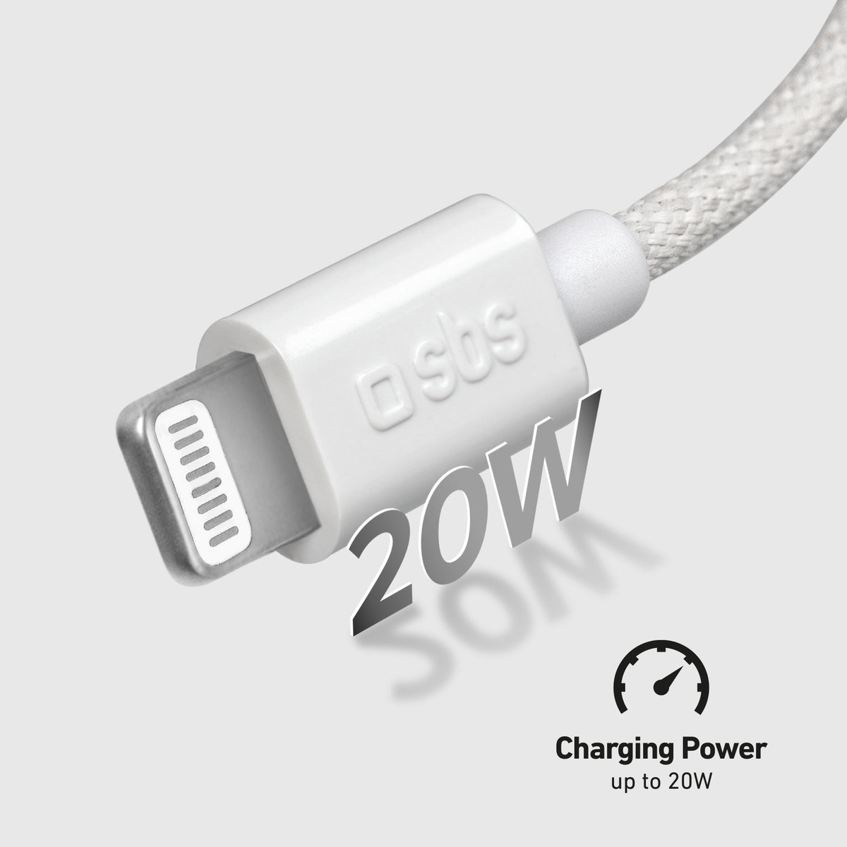 USB-A – Lightning-Textilkabel mit Kabelhalter, 1,5 Meter