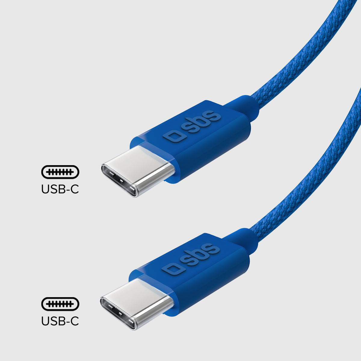 USB-C - USB-C-Textilkabel mit Kabelhalter, 1,5 Meter
