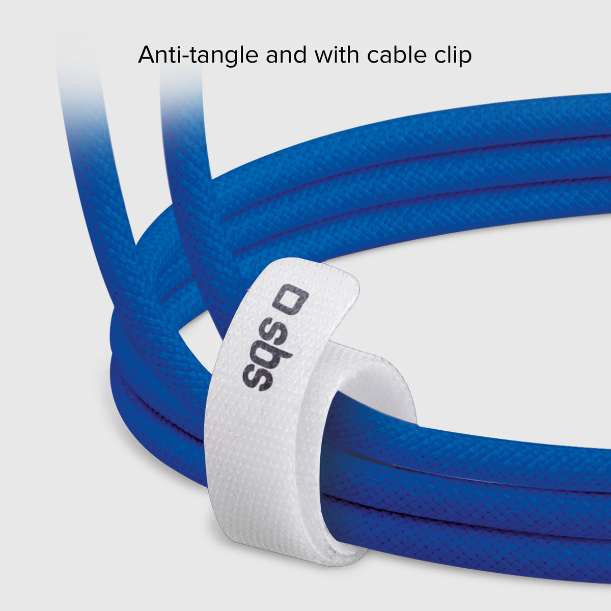 USB-C - USB-C-Textilkabel mit Kabelhalter, 1,5 Meter