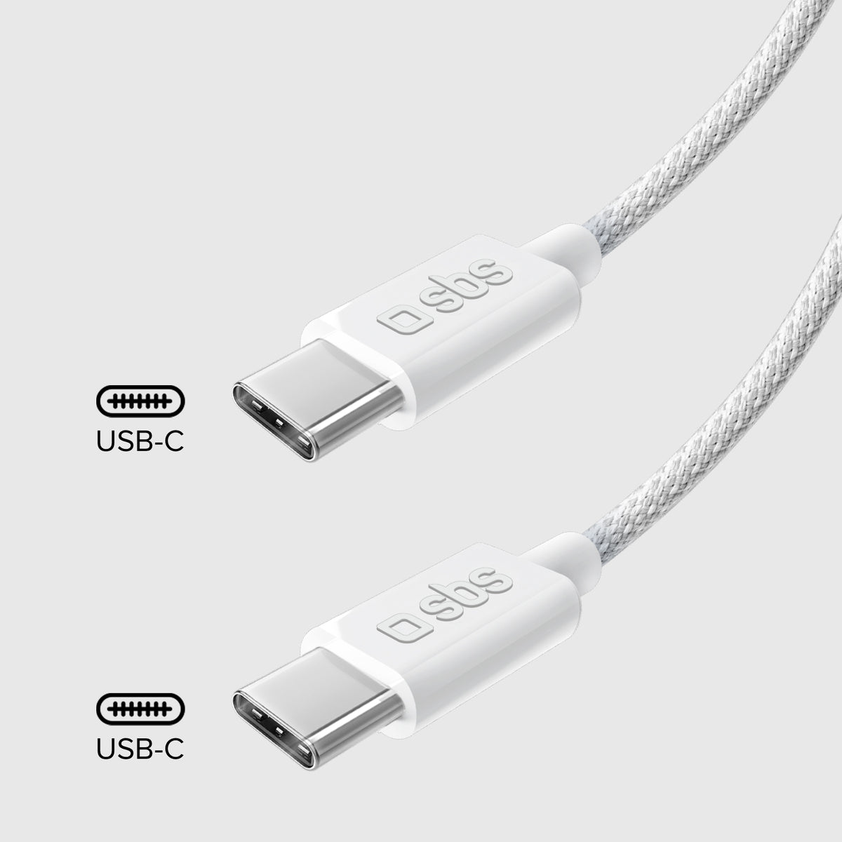 USB-C - USB-C-Textilkabel mit Kabelhalter, 1,5 Meter