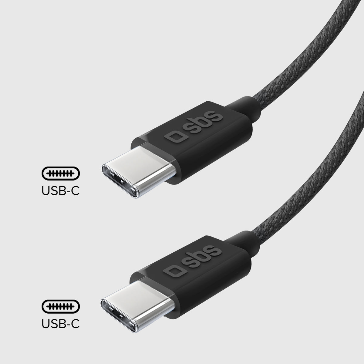 USB-C - USB-C-Textilkabel mit Kabelhalter, 1,5 Meter