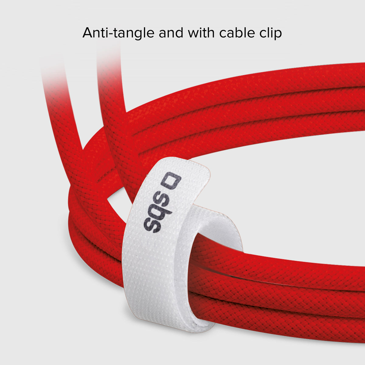 USB-C - USB-C-Textilkabel mit Kabelhalter, 1,5 Meter