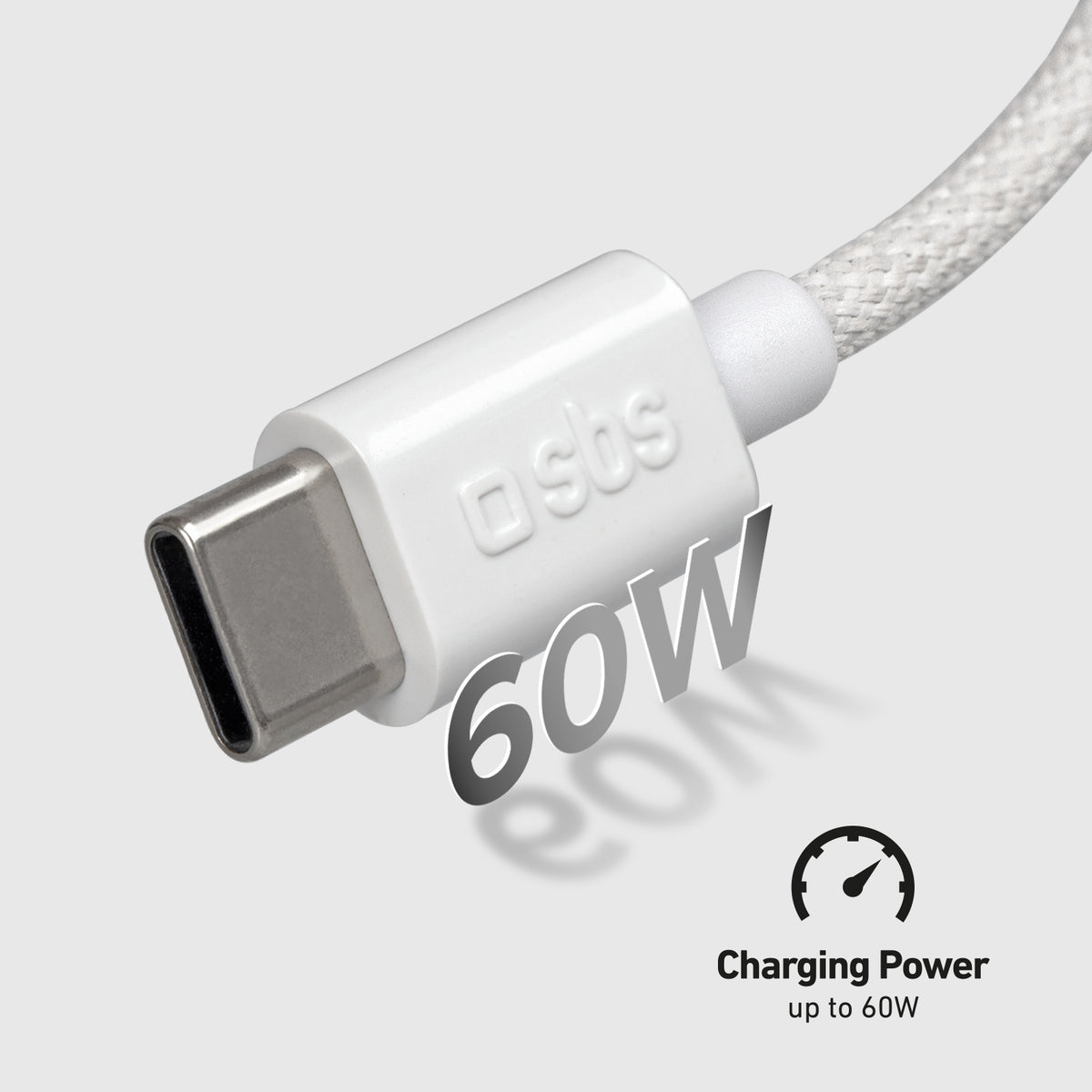 USB-A - USB-C-Textilkabel mit Kabelhalter, 1,5 Meter
