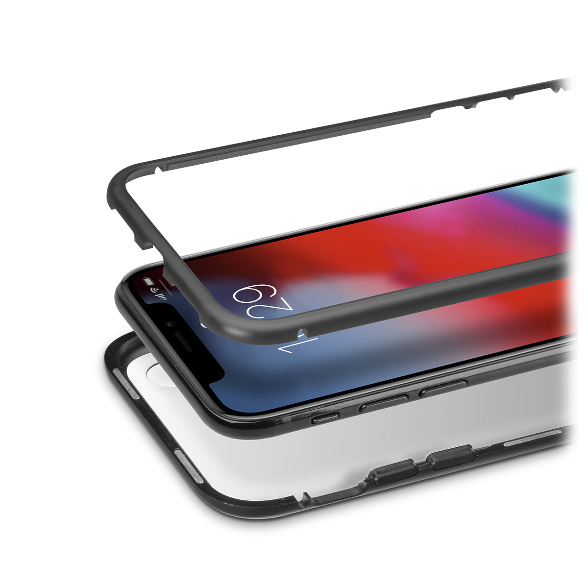 Cover in alluminio e vetro temperato per iPhone XR