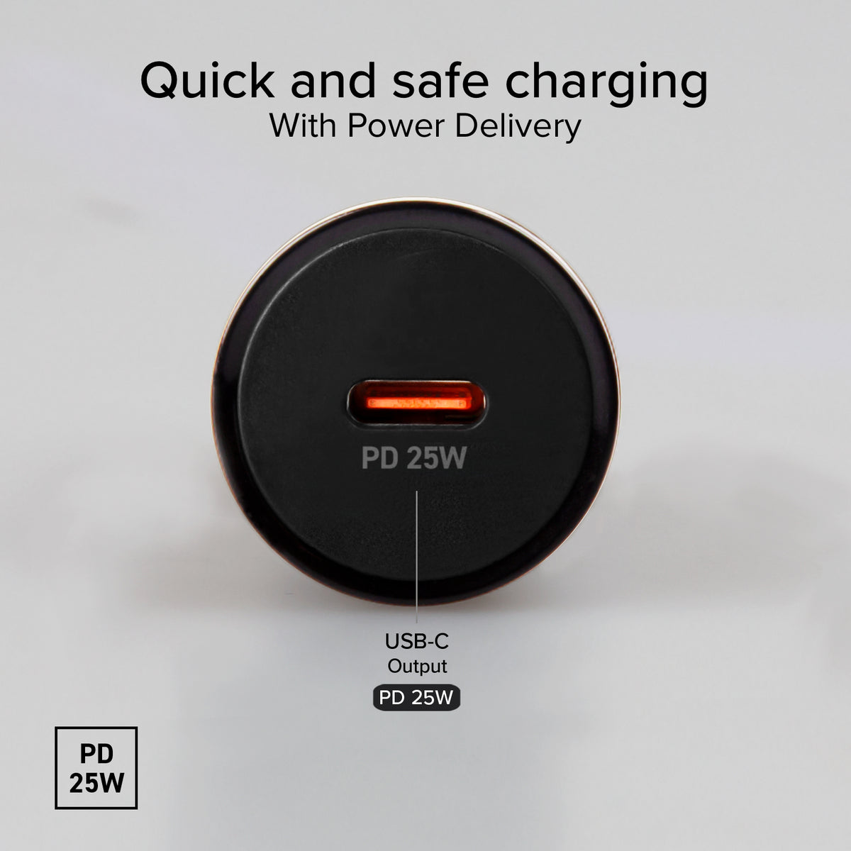 PD 25 Watt Autoladegerät-Kit + USB-C-Kabel