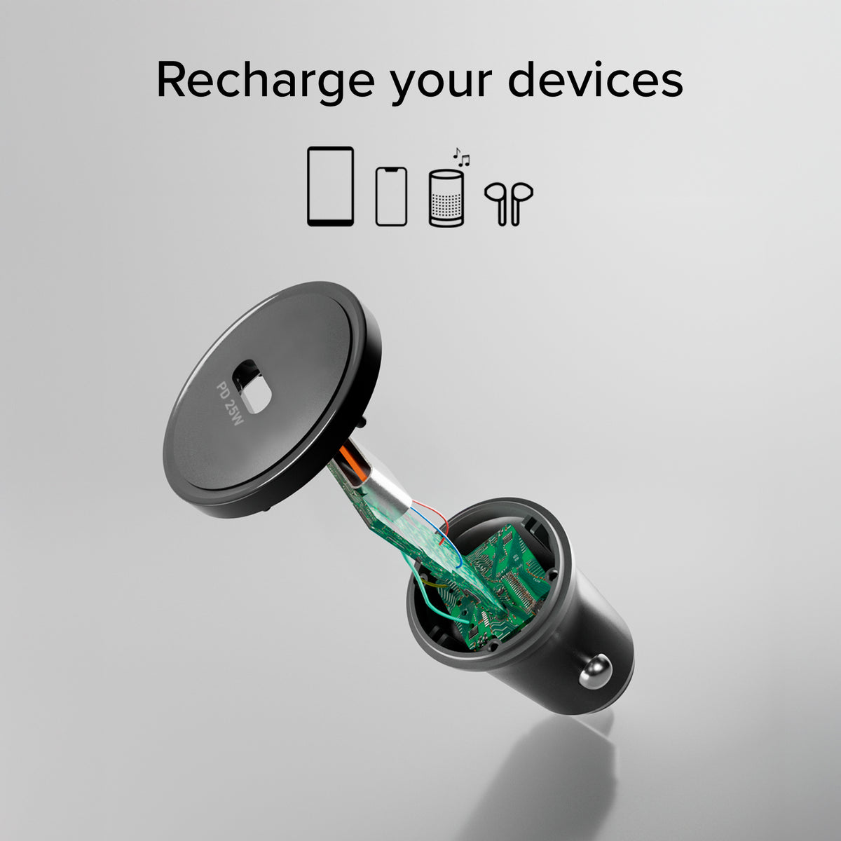 PD 25 Watt Autoladegerät-Kit + USB-C-Kabel