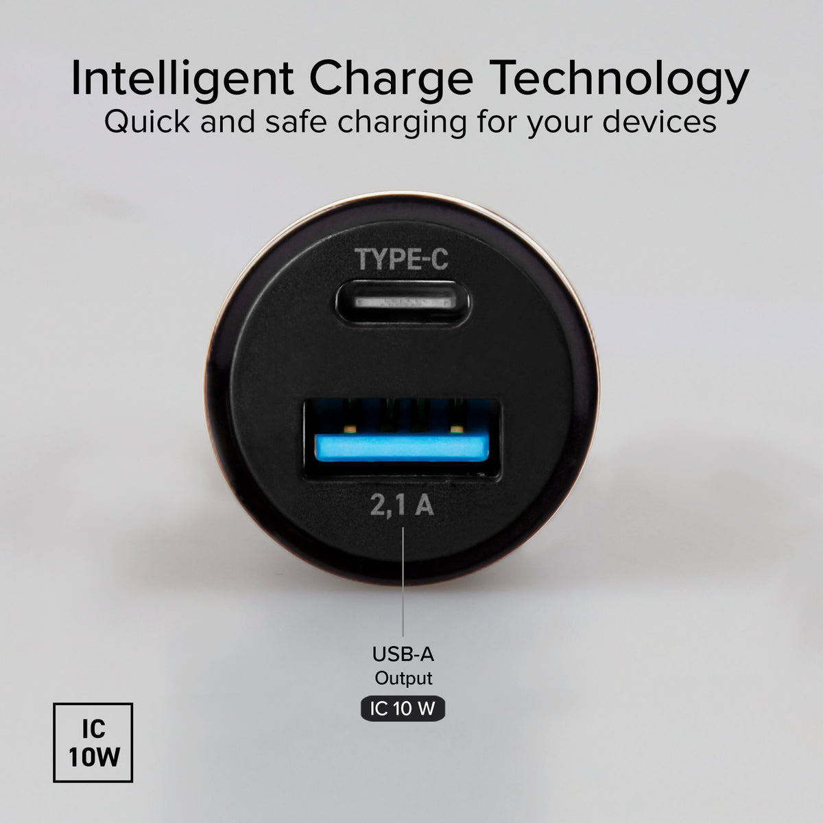 Typ C - USB KFZ-Ladegerät von 2.1A