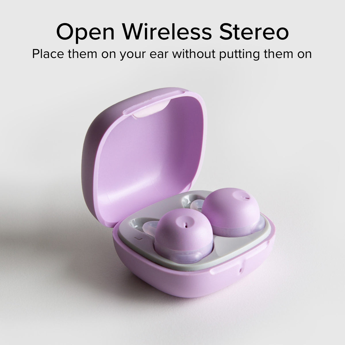 OWS earphones with ear hooks and charging case