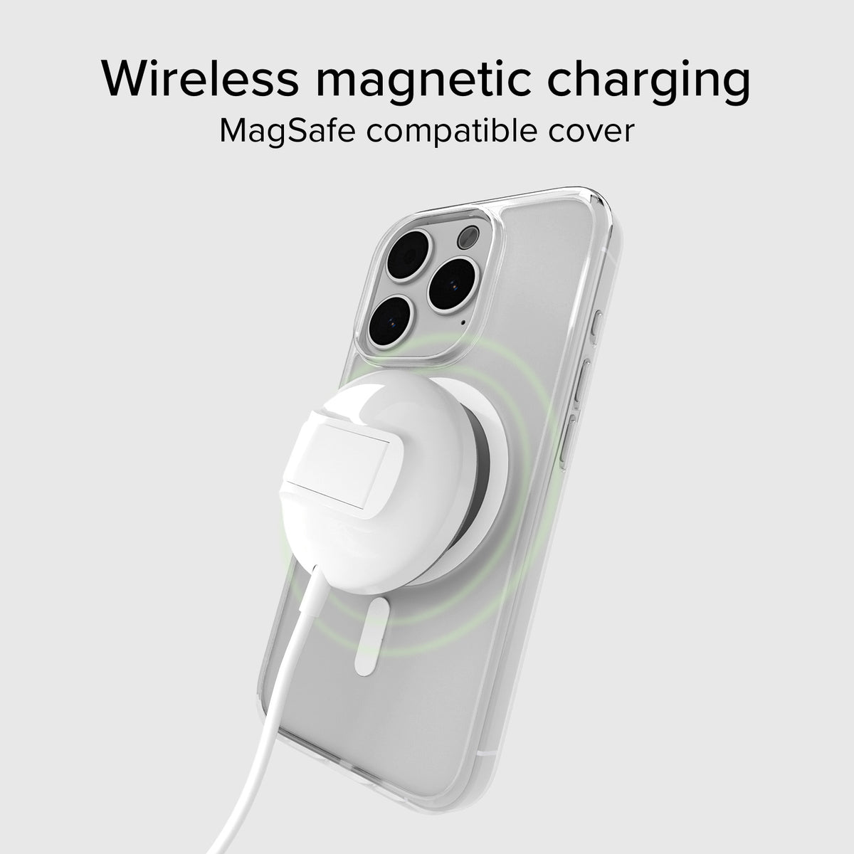 Rigid transparent case compatible with MagSafe charging for iPhone 15 Pro