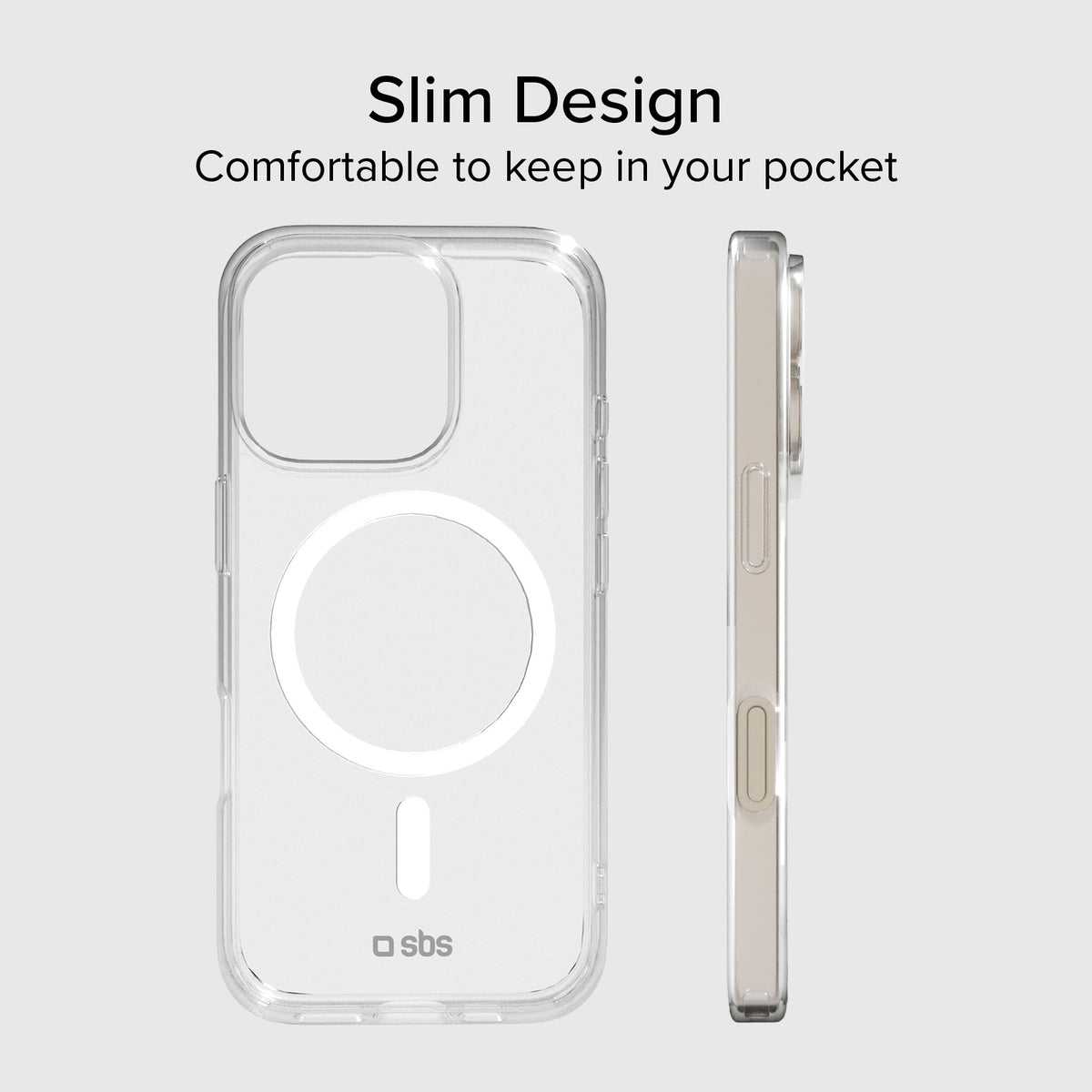 Rigid transparent case compatible with MagSafe charging for iPhone 15 Pro