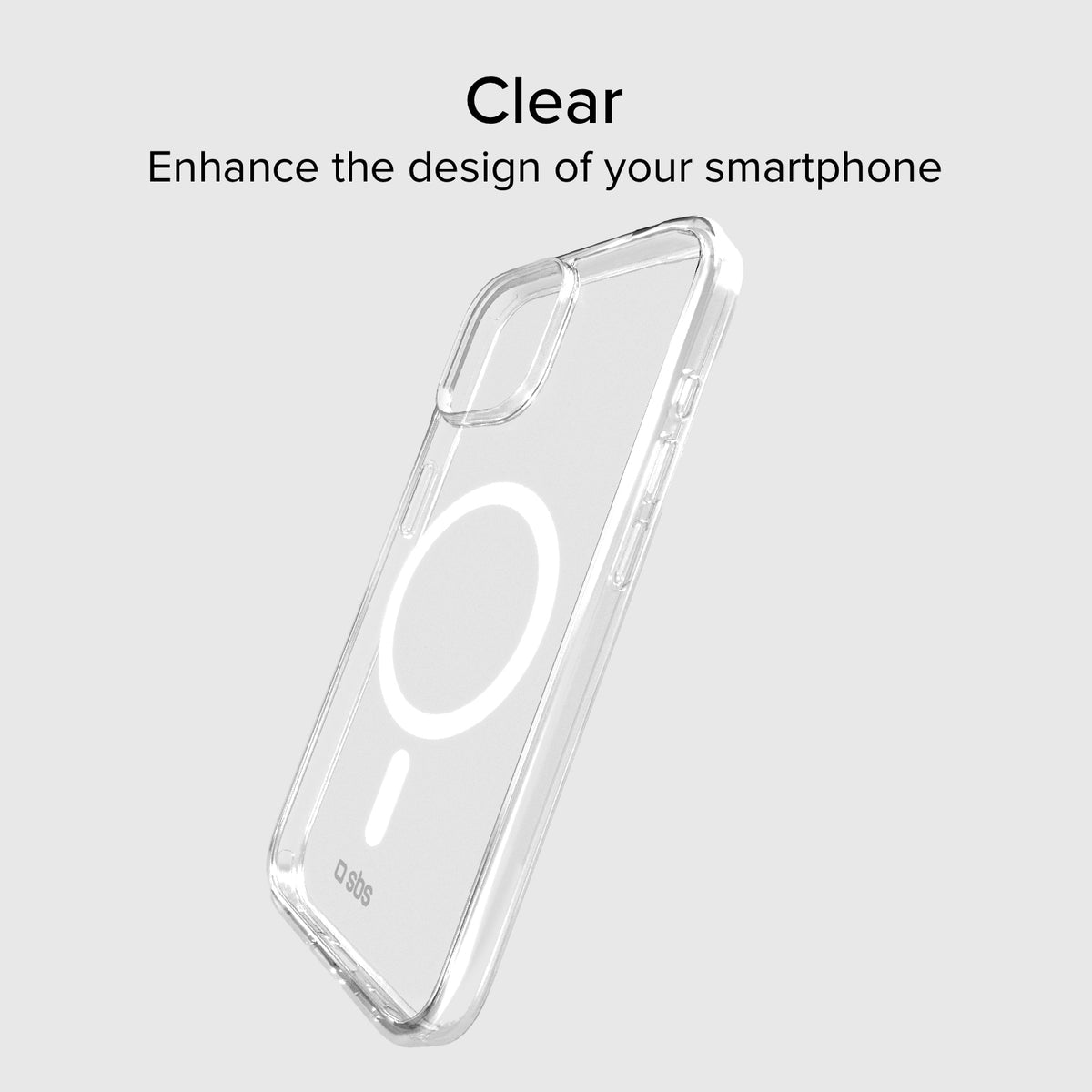 Rigid transparent case compatible with MagSafe charging for iPhone 15