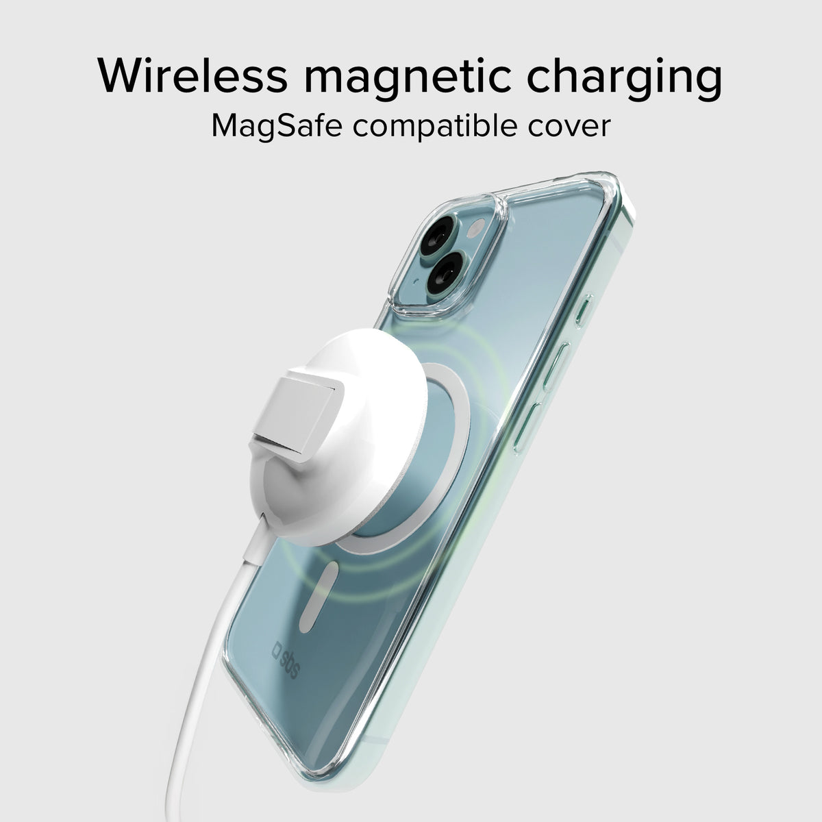 Rigid transparent case compatible with MagSafe charging for iPhone 15