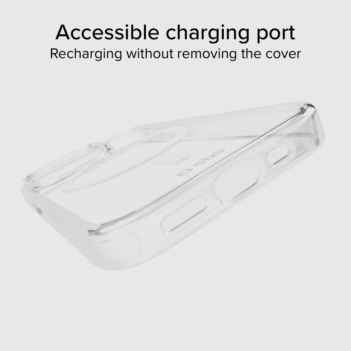 Rigid transparent case compatible with MagSafe charging for iPhone 15