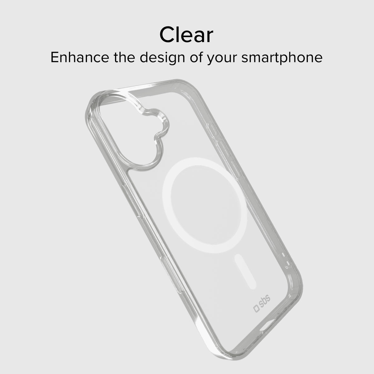 Rigid transparent case compatible with MagSafe charging for iPhone 16