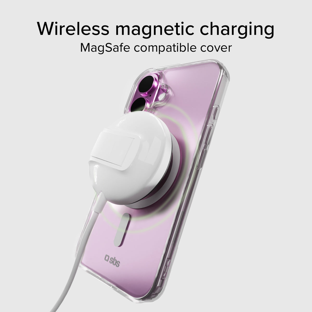 Rigid transparent case compatible with MagSafe charging for iPhone 16