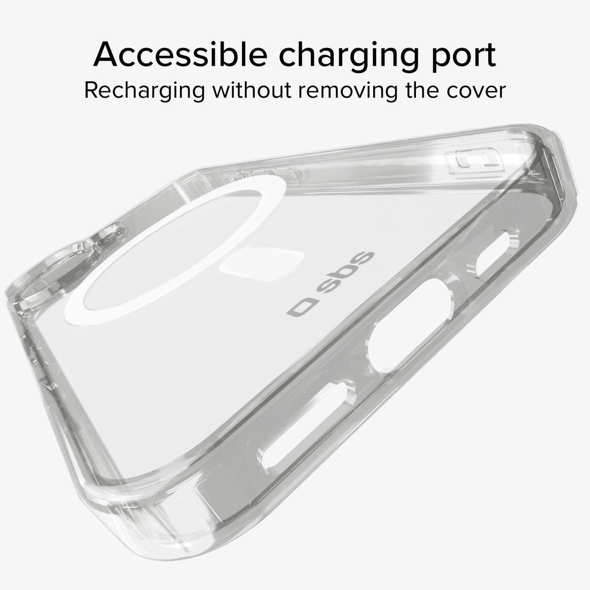 Rigid transparent case compatible with MagSafe charging for iPhone 16