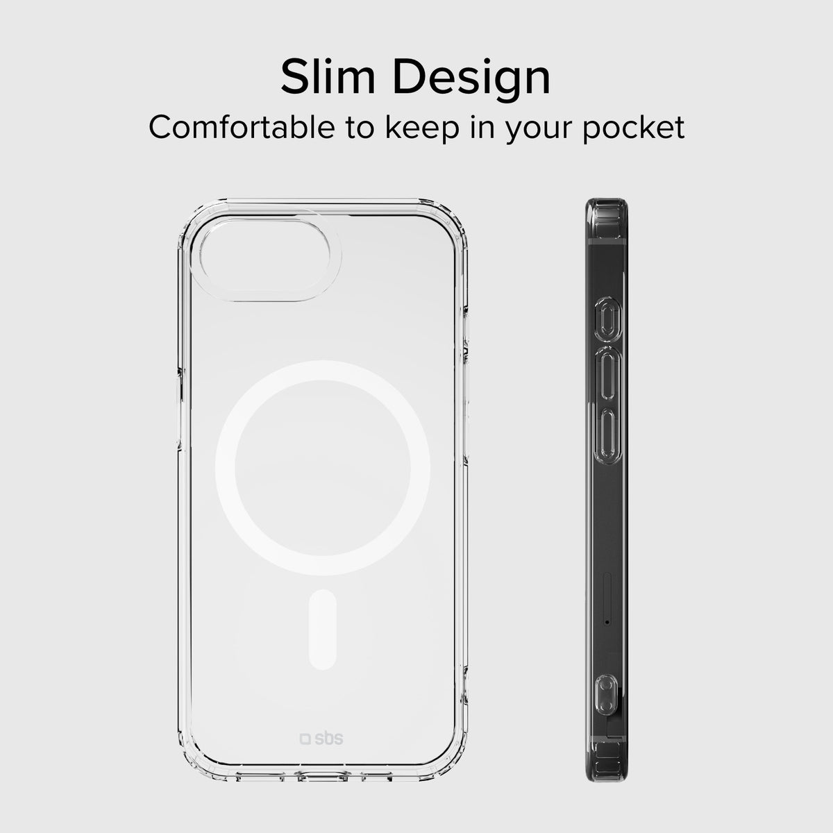 Funda rígida transp. carga MagSafe iPhone 17e/16e