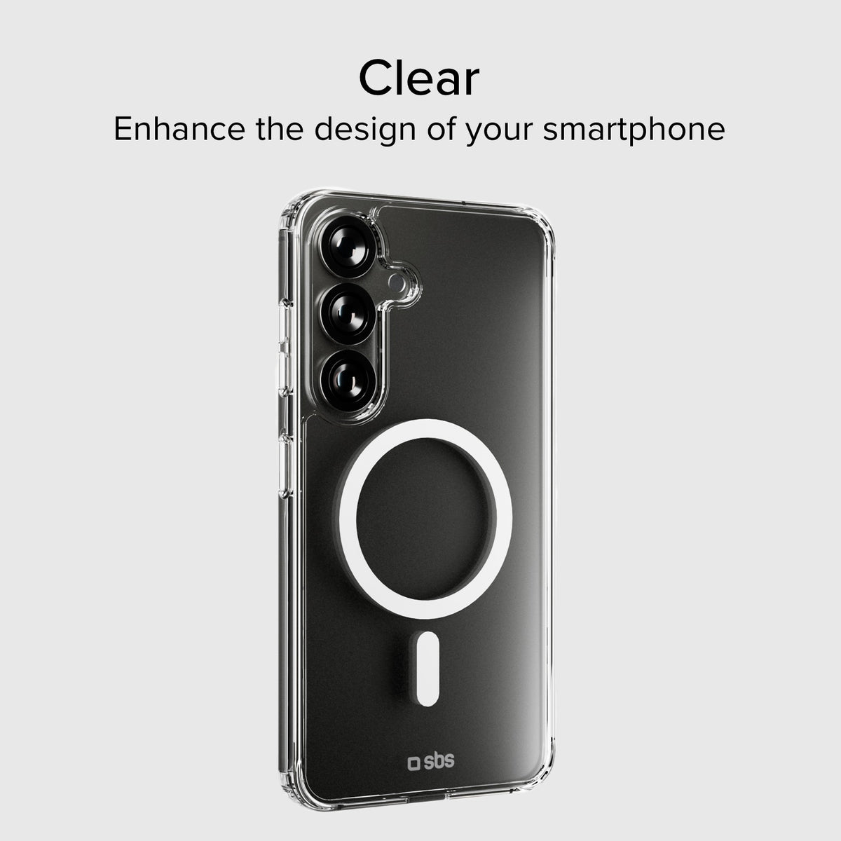Transparente, feste Hülle, kompatibel mit magnetischer, kabelloser Aufladung für Samsung Galaxy S25+