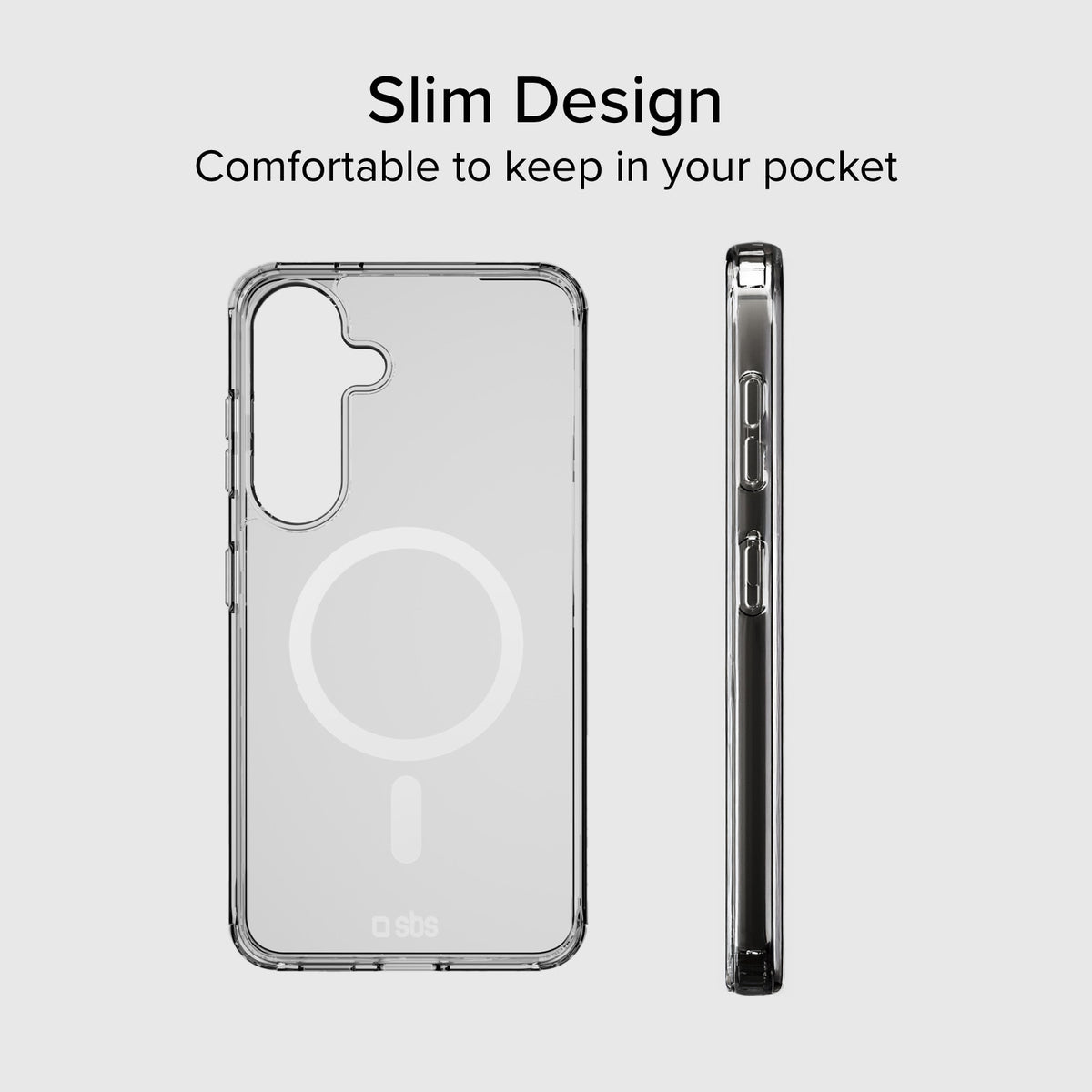 Transparente, feste Hülle, kompatibel mit magnetischer, kabelloser Aufladung für Samsung Galaxy S25+