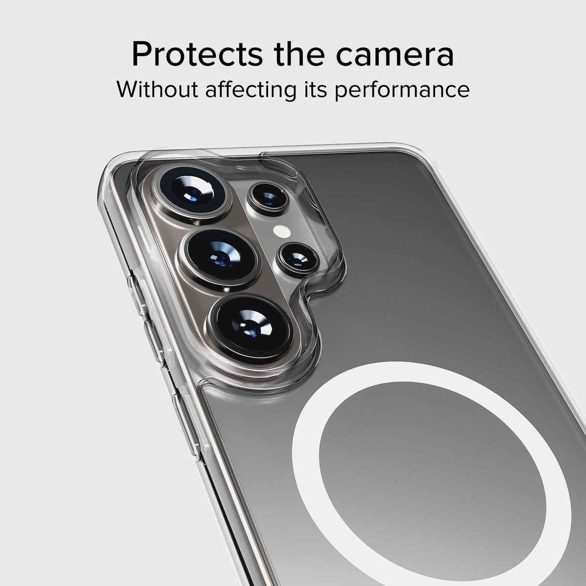 Funda rígida transparente compatible con carga inalámbrica magnética para Samsung S26 Ultra