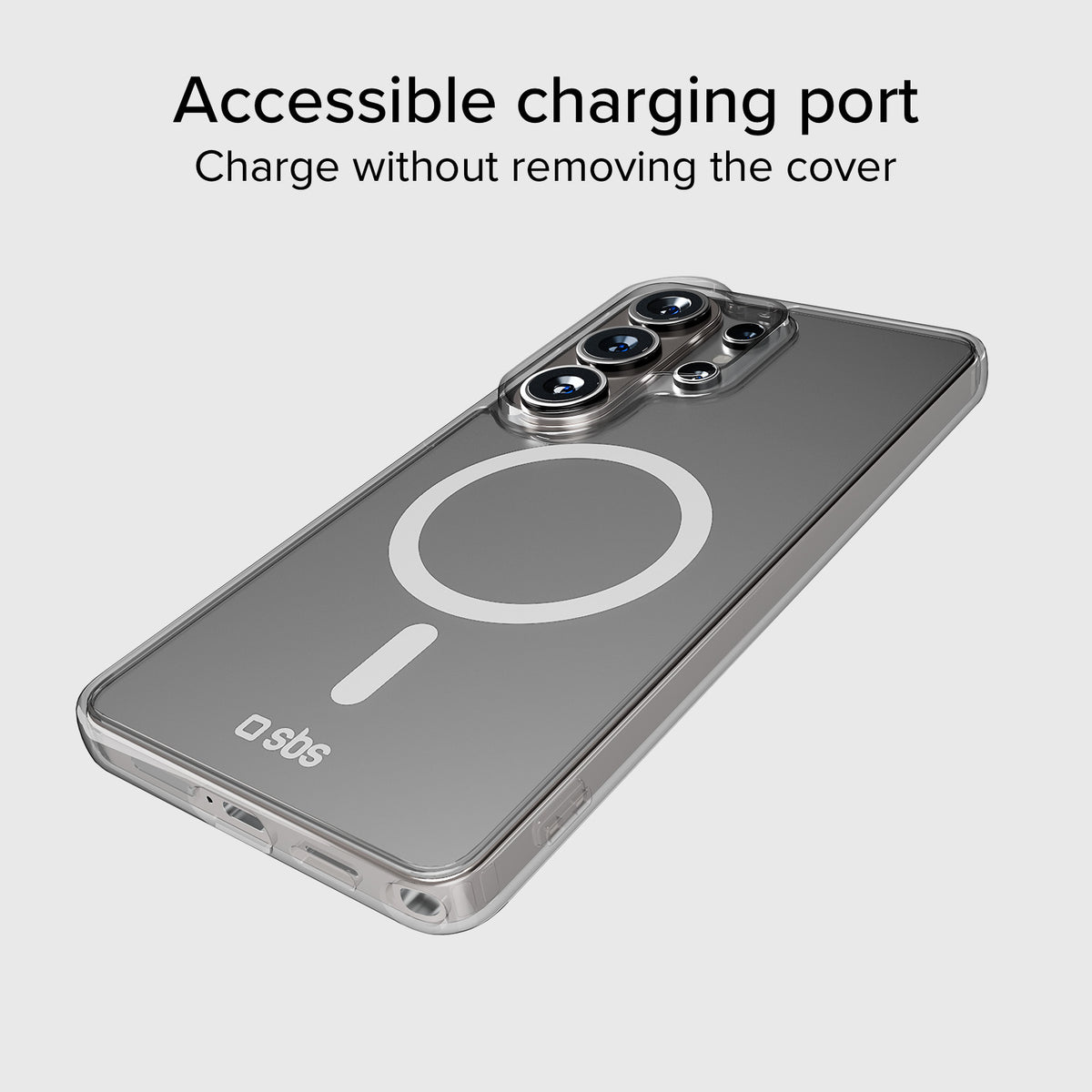 Funda rígida transparente compatible con carga inalámbrica magnética para Samsung S26 Ultra