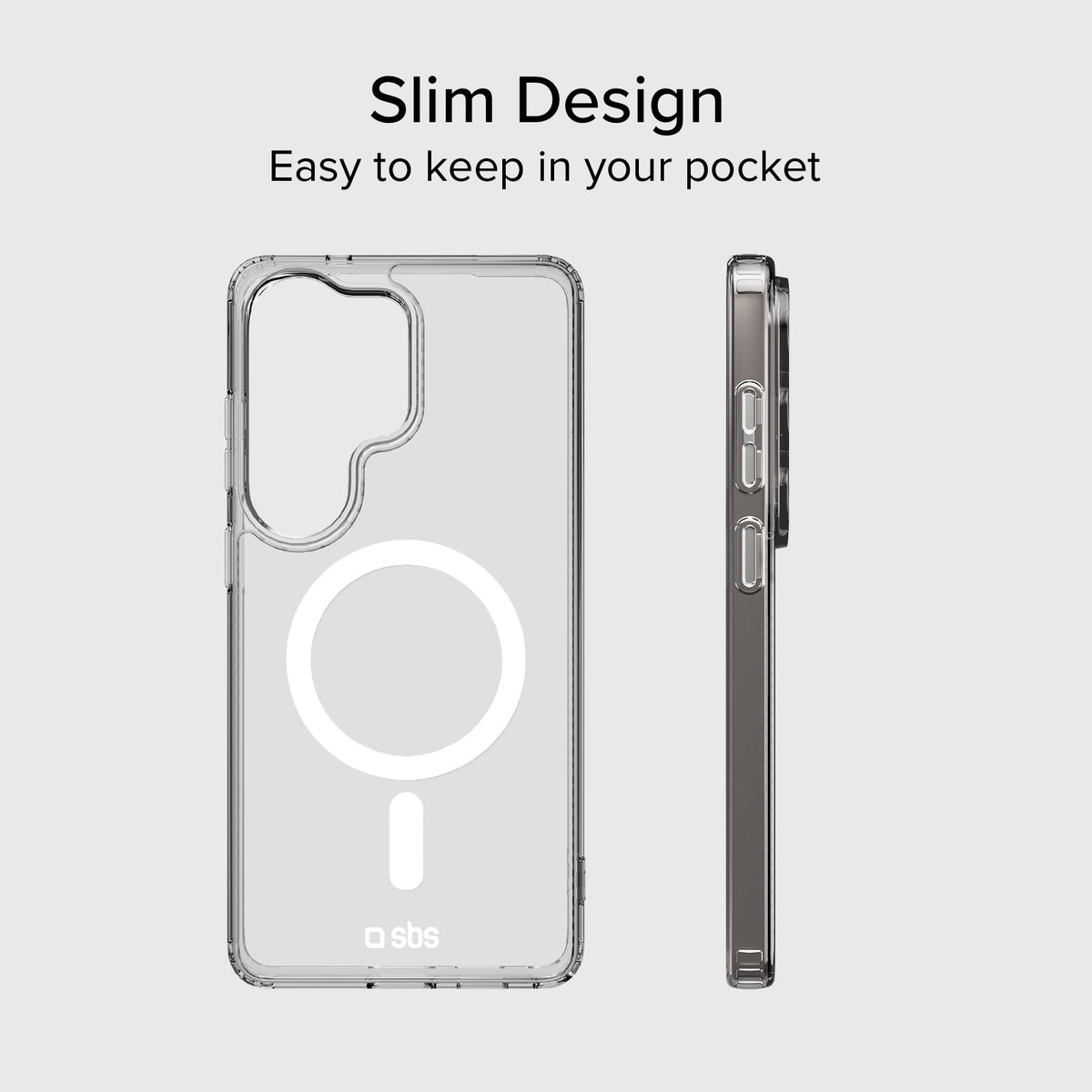 Funda rígida transparente compatible con carga inalámbrica magnética para Samsung S26 Ultra