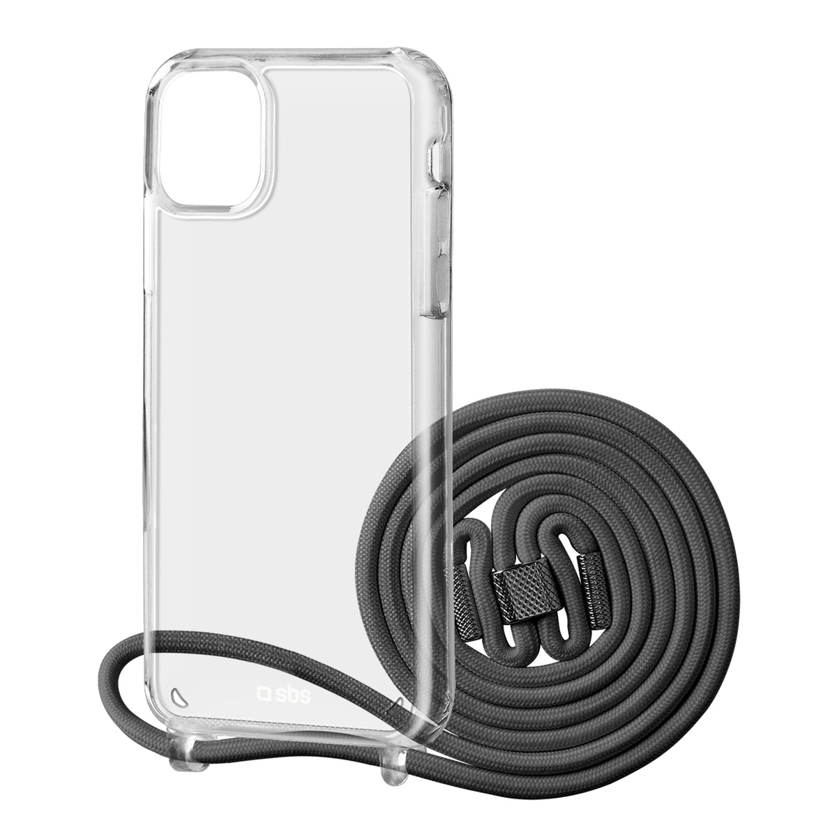 Cubierta transparente con cordón de colores para colgar del cuello para iPhone 12/12 Pro