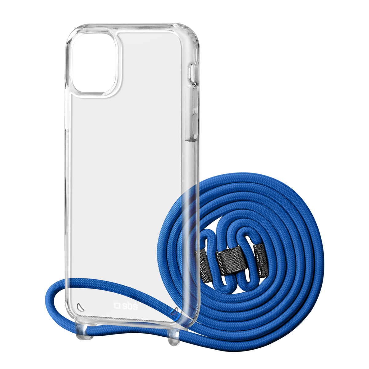 Transparente Hülle mit farbigem Umhängeband für das iPhone 13