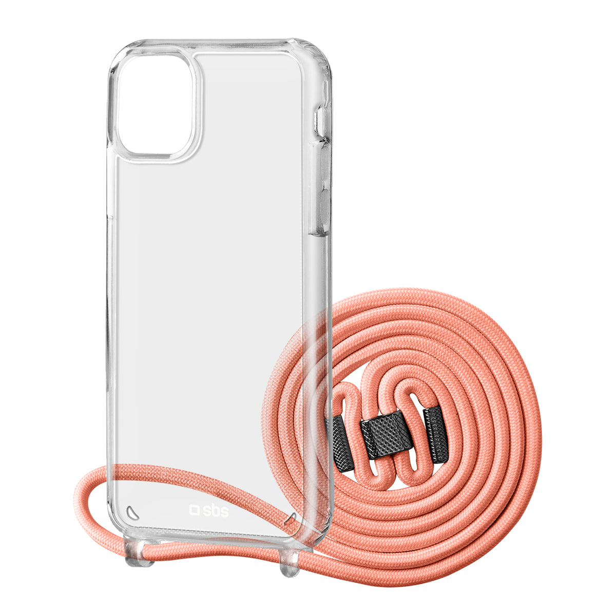 Transparente Hülle mit farbigem Umhängeband für das iPhone 13