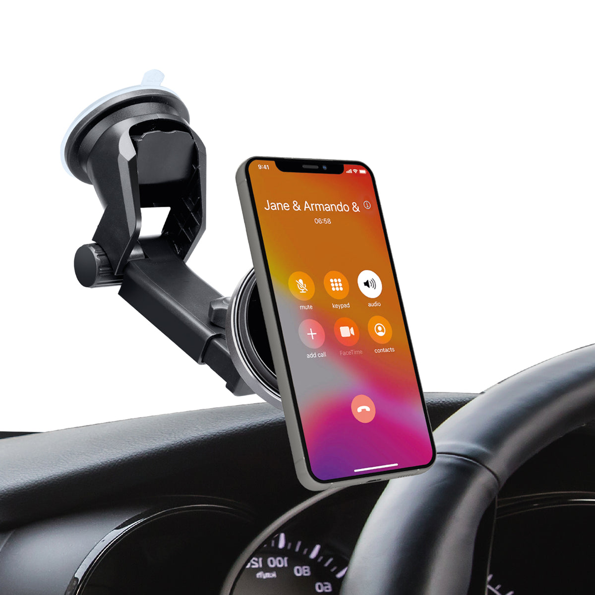 Magnetische Autohalterung für Windschutzscheibe und Armaturenbrett, kompatibel mit MagSafe-Aufladung