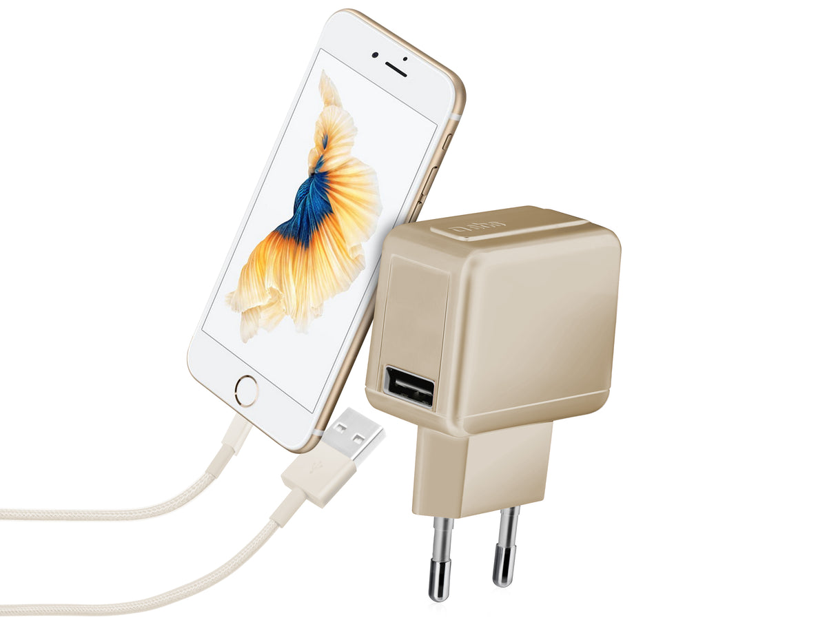 Reiseladegerät Gold Collection mit USB-Ausgang 1 mAh