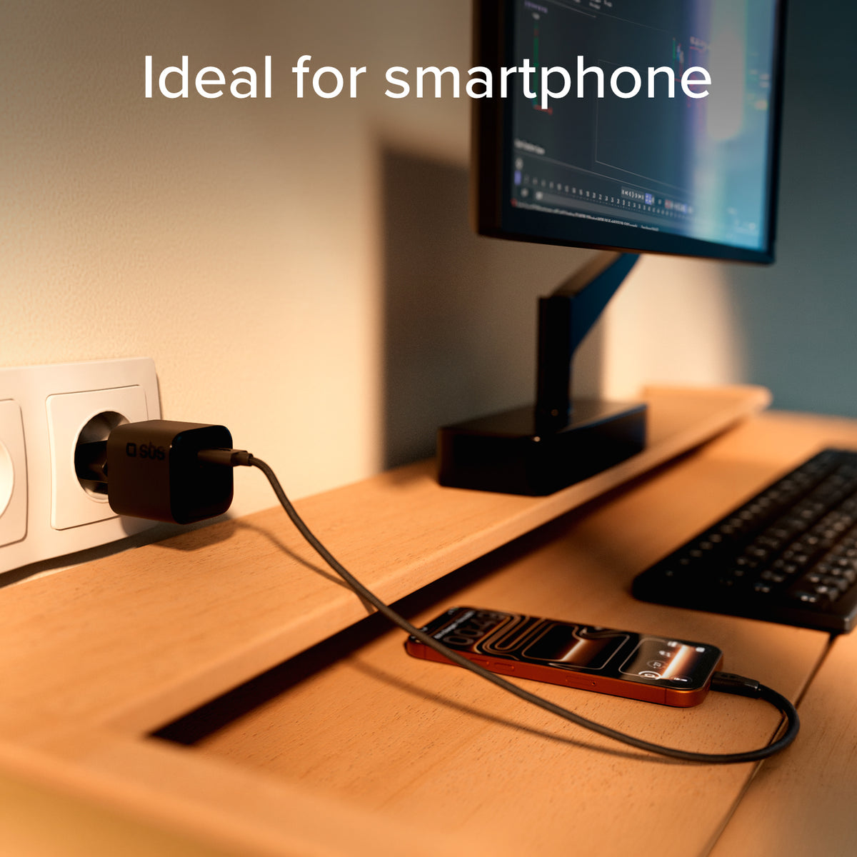 Caricatore da muro USB-C 20W GaN PD 3.0 mini size per smartphone e tablet
