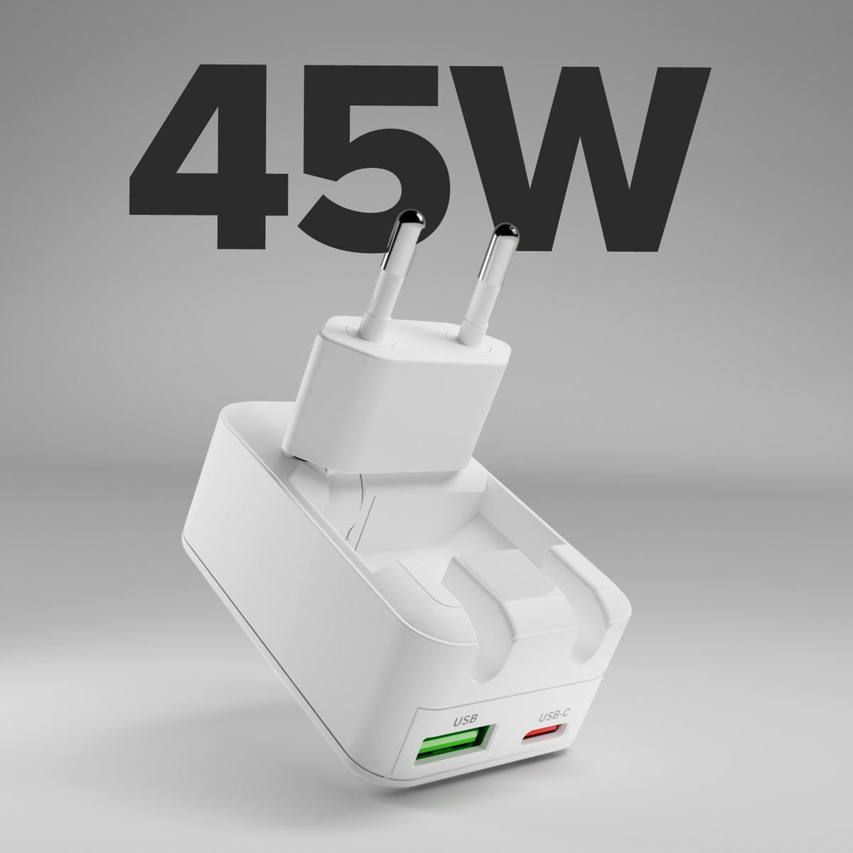 Chargeur mural Flexy 45 W avec prise pliable