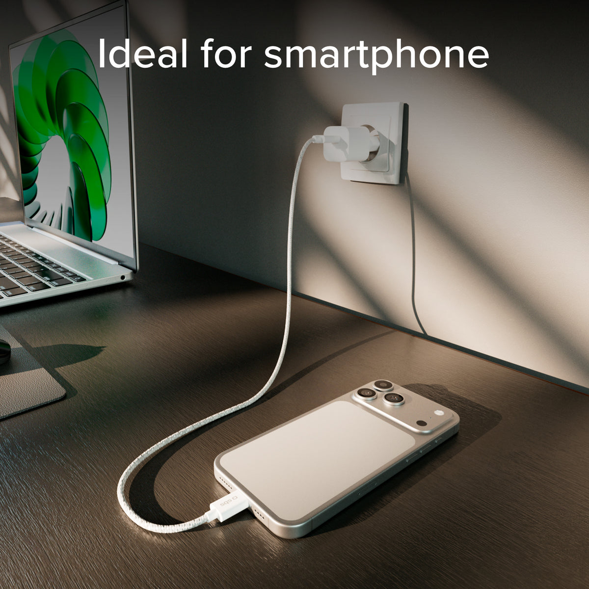 Kit caricatore USB-C 20W Power Delivery con cavo USB-C intrecciato 1,5 m