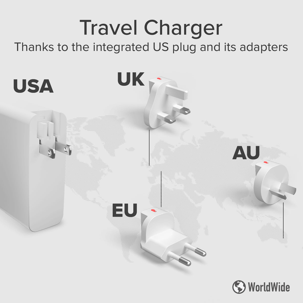 Adattatore caricatore universale da viaggio 100W